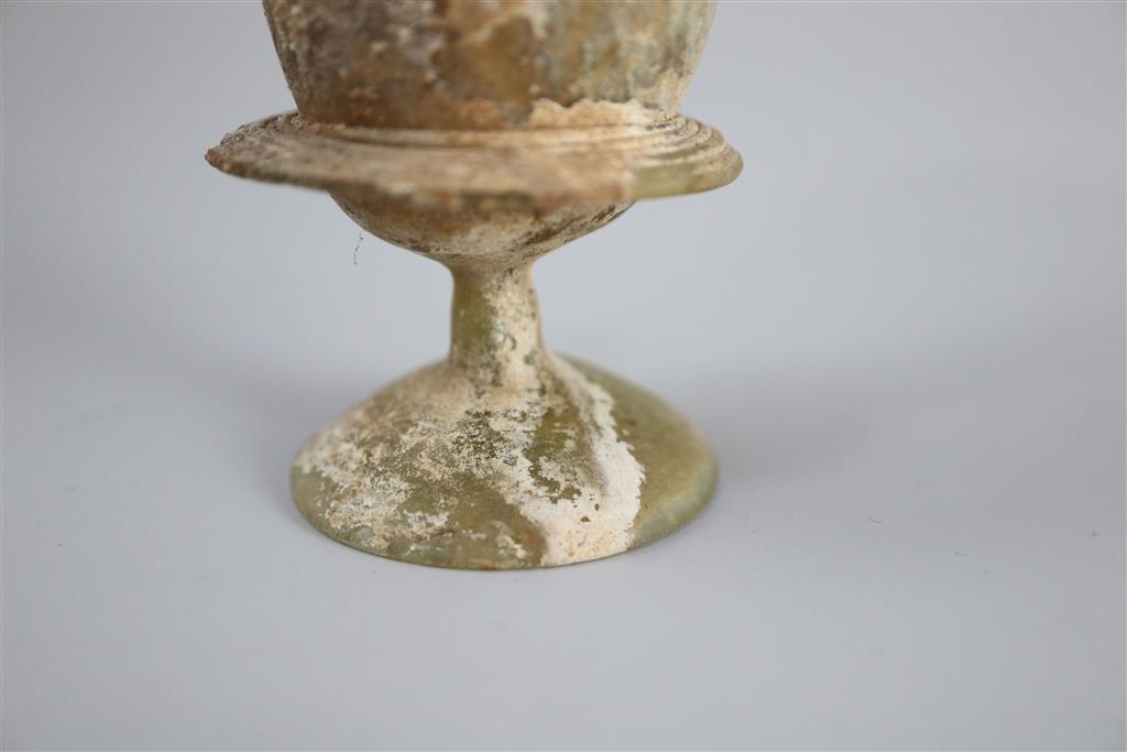 An Islamic colourless glass goblet, Iran, 12th century, 11.5cm high